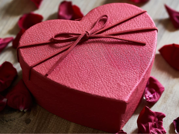 Valentine's Day red heart gift box