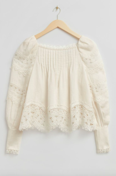 cream lace blouse